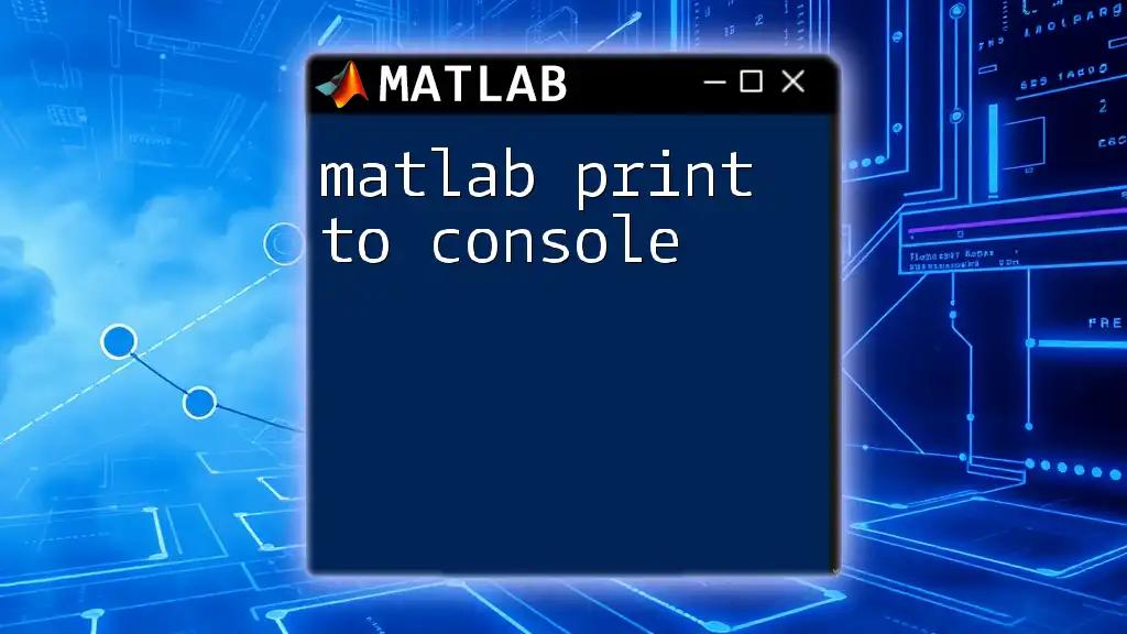 Matlab Print to Console: A Quick How-To Guide