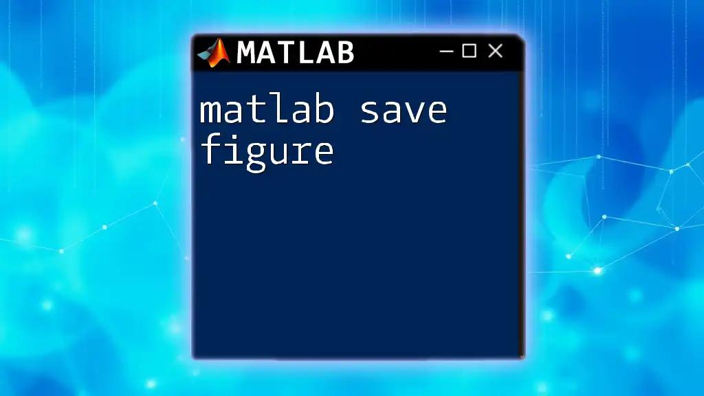 Mastering Matlab Save Figure: Your Quick Guide