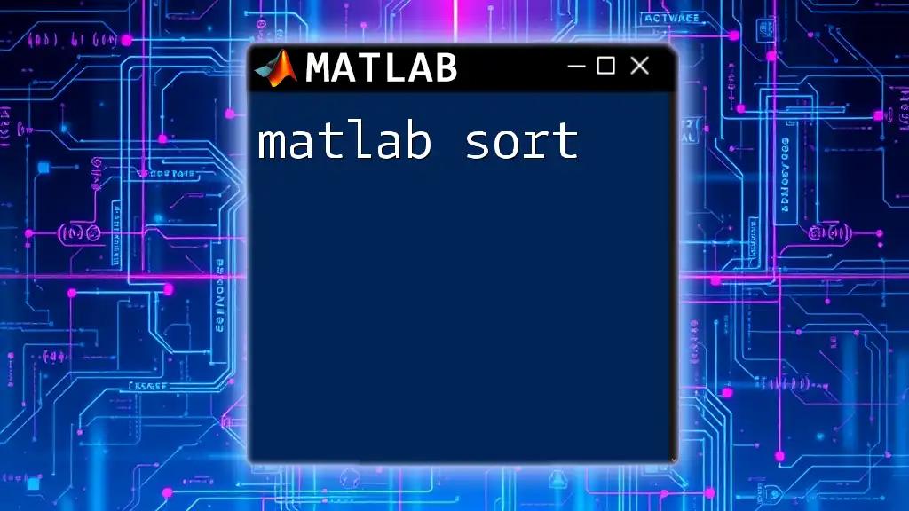 Mastering Matlab Sort: A Quick Guide to Sorting Arrays