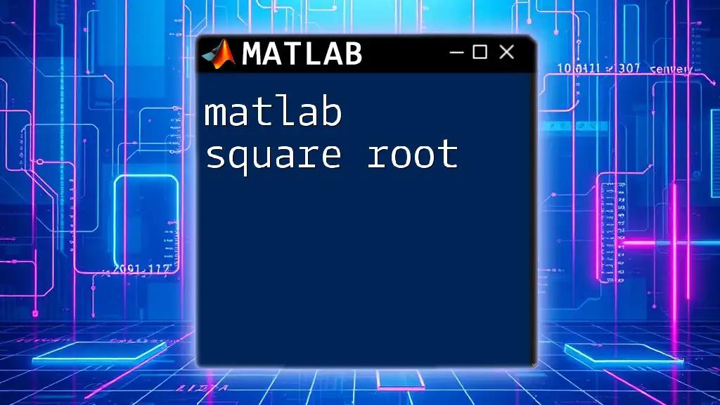 Mastering Matlab Square Root: A Quick Guide