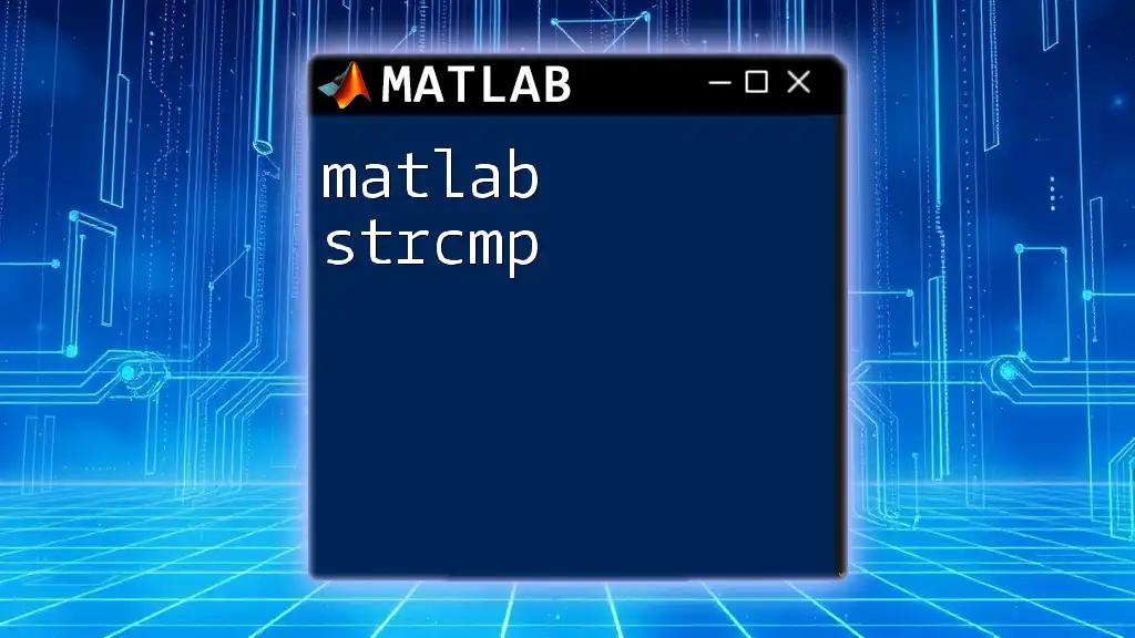 Mastering Matlab Strcmp: A Quick Guide to String Comparison