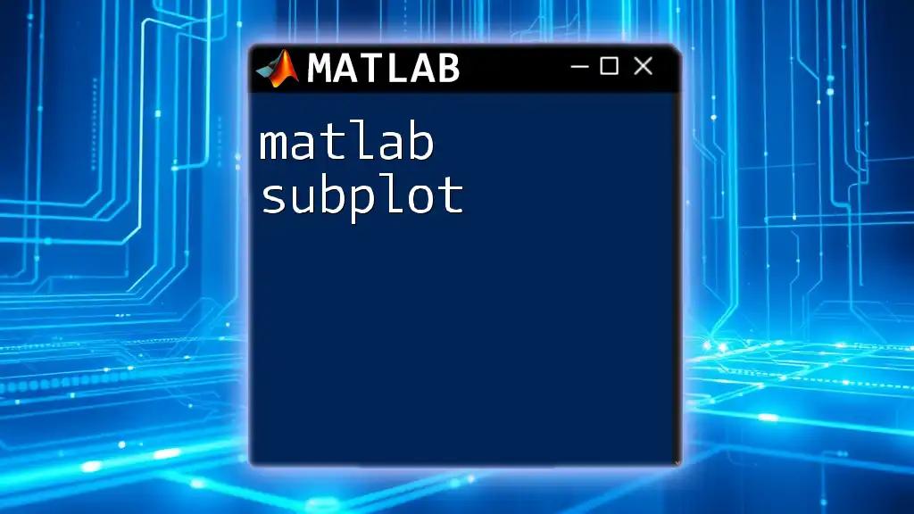 Mastering Matlab Subplot for Stunning Visuals