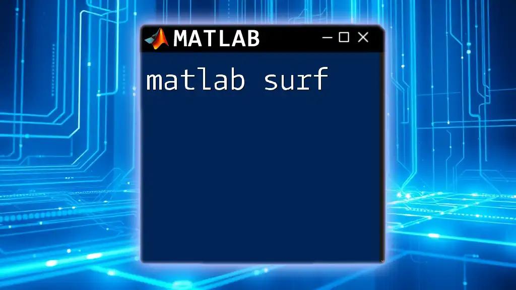 Mastering Matlab Surf: Quick Tips and Tricks