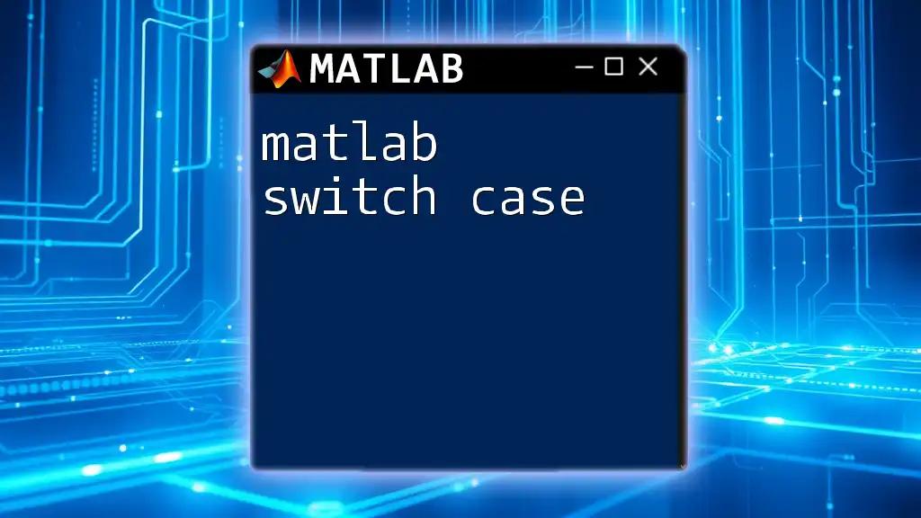 Mastering Matlab Switch Case in Minutes