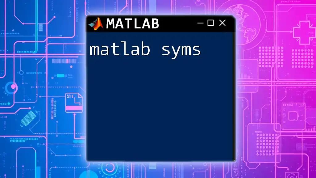 Mastering Matlab Syms: A Quick Guide to Symbolic Math