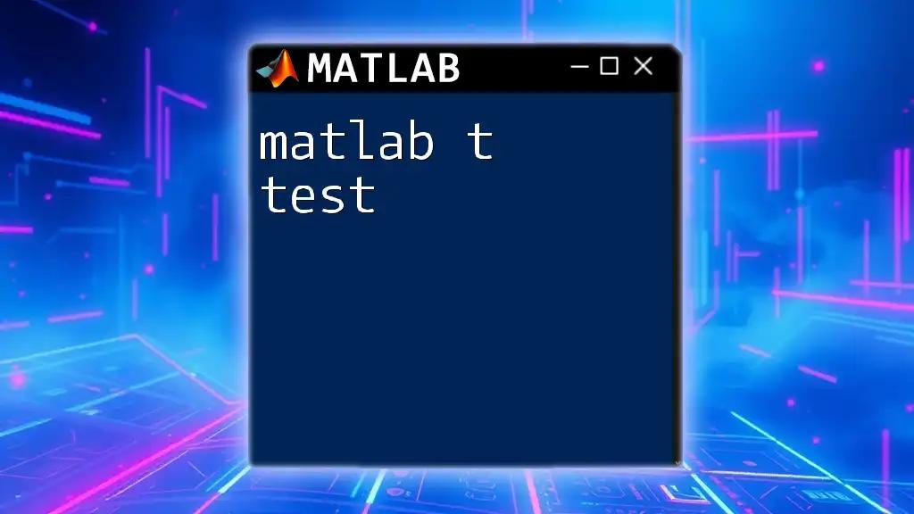 Mastering the Matlab T Test: A Quick Guide