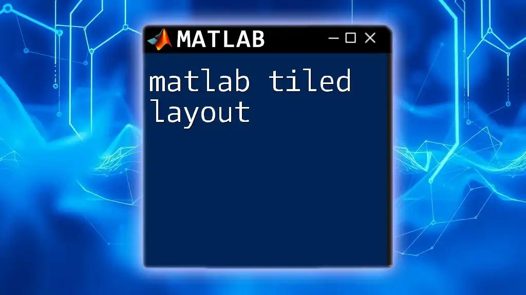 Mastering Matlab Tiled Layout: A Quick Guide