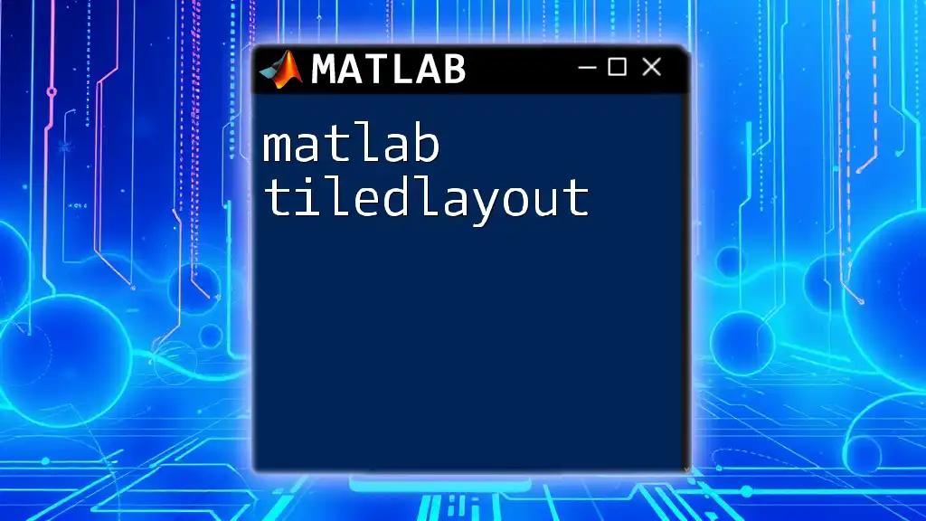 Mastering matlab Tiledlayout for Effortless Plotting