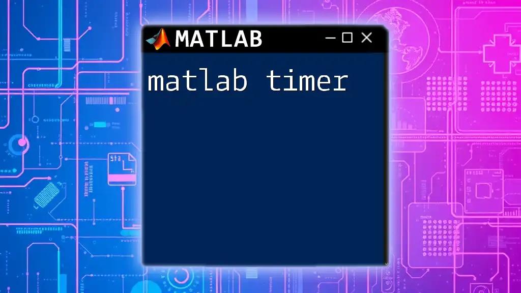 Mastering the Matlab Timer: A Quick Start Guide