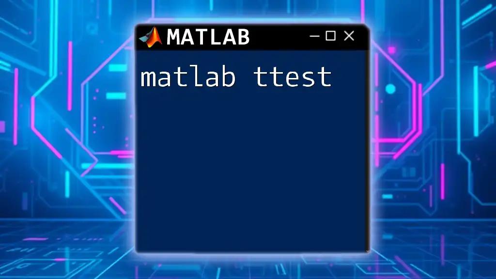 Mastering Matlab Ttest: Your Quick Guide to Statistical Testing