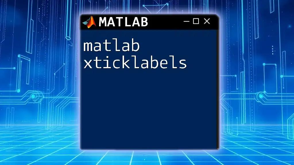 Mastering Matlab XTickLabels: A Quick Guide