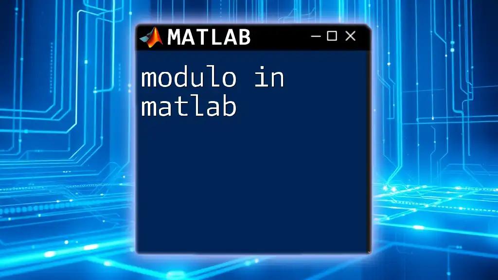 Mastering Modulo in Matlab: A Quick Guide