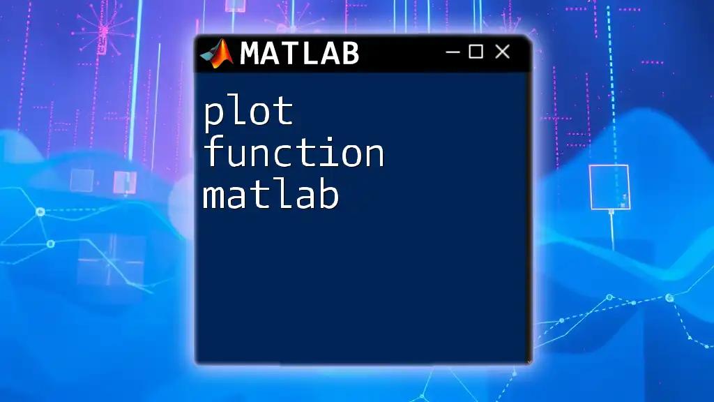 Mastering the Plot Function in Matlab: A Quick Guide