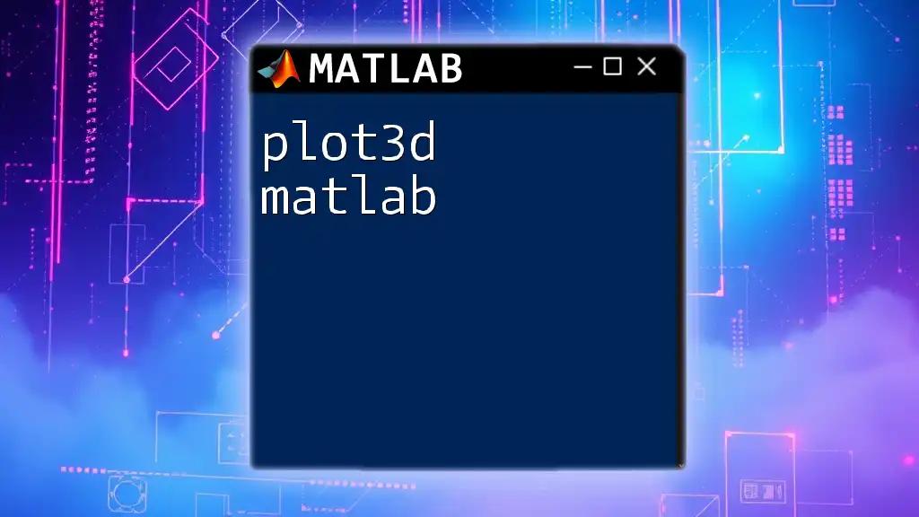 Plot3D Matlab: A Quick Guide to 3D Visualization