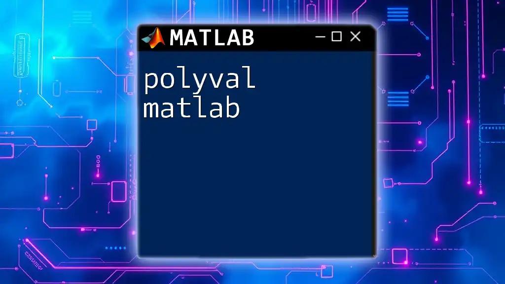 Mastering Polyval in Matlab: A Quick Guide