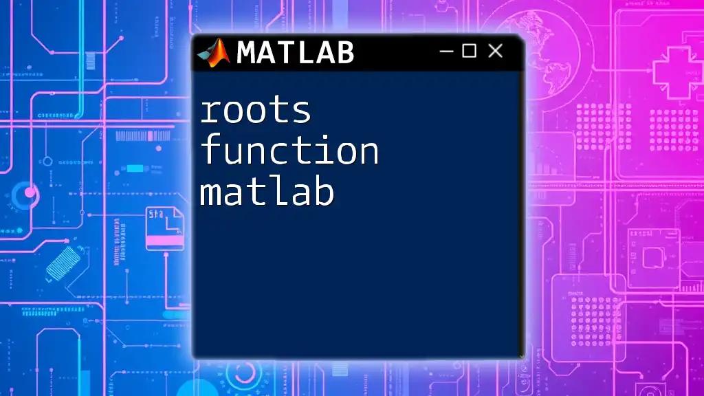 Mastering the Roots Function in Matlab: A Quick Guide