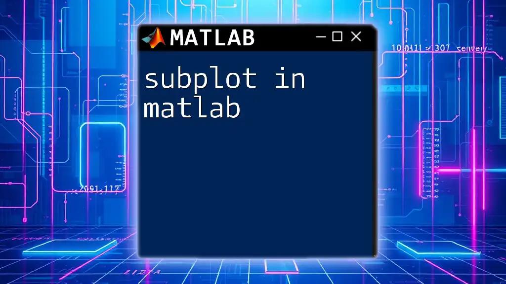 Mastering Subplot in Matlab: A Quick Guide