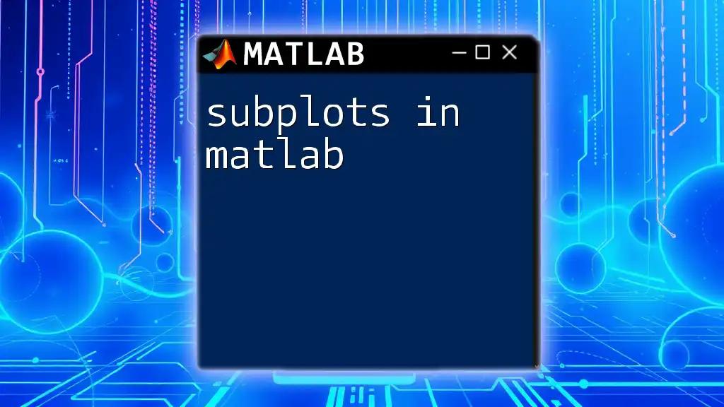 Mastering Subplots in Matlab: A Quick Guide