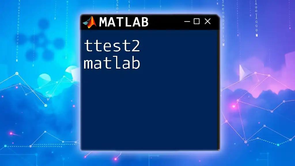 ttest2 Matlab: A Quick Guide to Two-Sample Tests