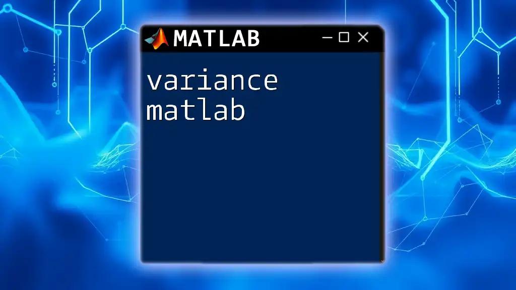 Variance in Matlab: A Simple Guide