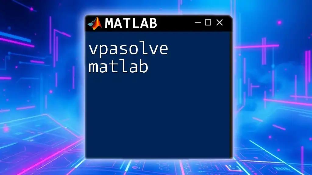 Mastering vpasolve Matlab: A Quick Guide to Solutions