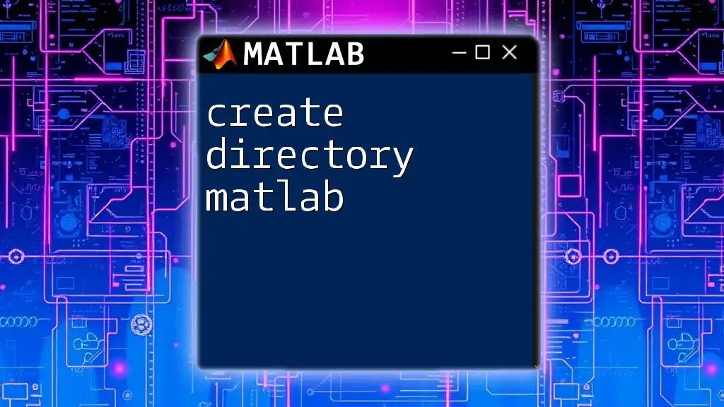 Create Directory in Matlab: A Simple Step-by-Step Guide