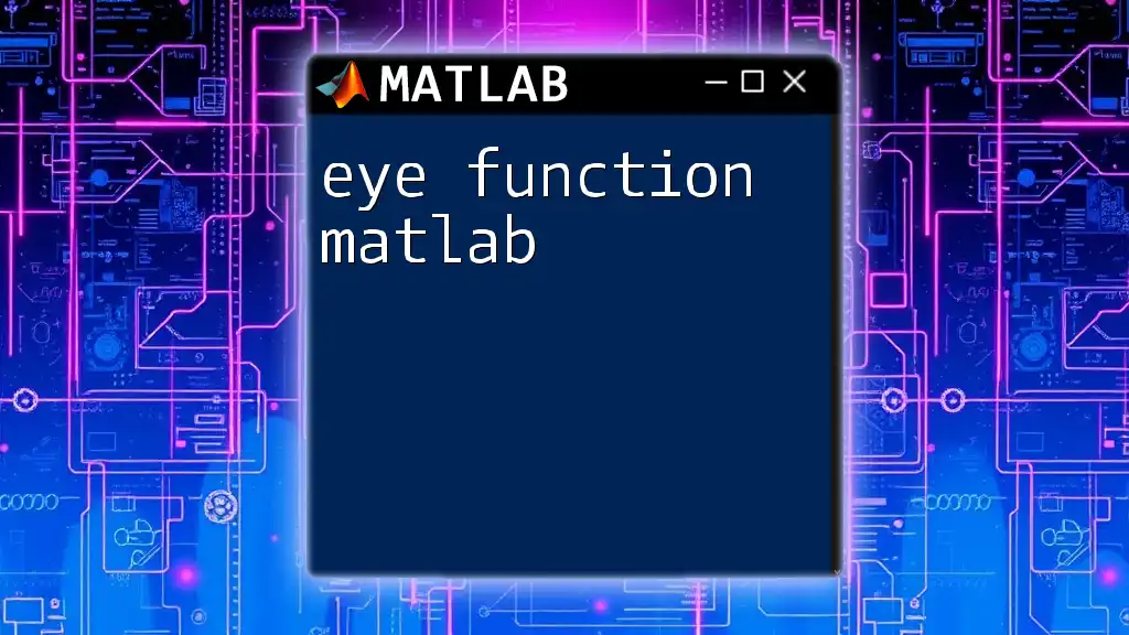 eye Function Matlab: A Quick Guide to Its Power