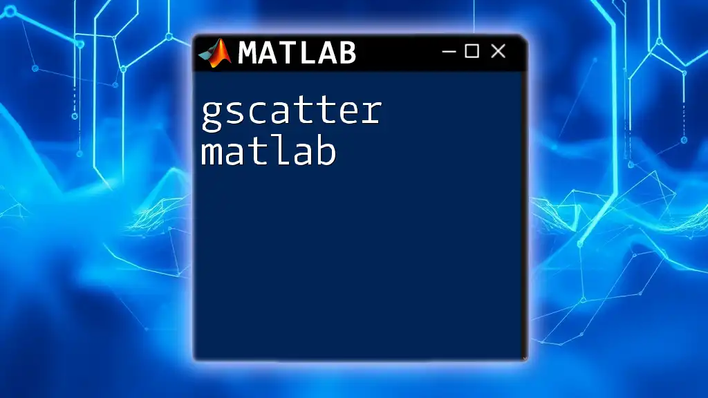 gscatter Matlab: Mastering Grouped Scatter Plots