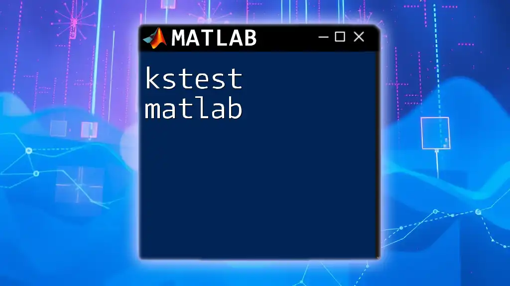 Kstest MATLAB: Mastering the Kolmogorov-Smirnov Test