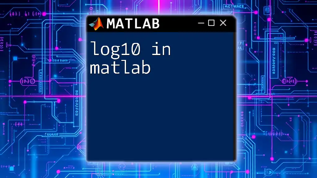 Unlocking Log10 in Matlab: Your Quick Guide to Mastery