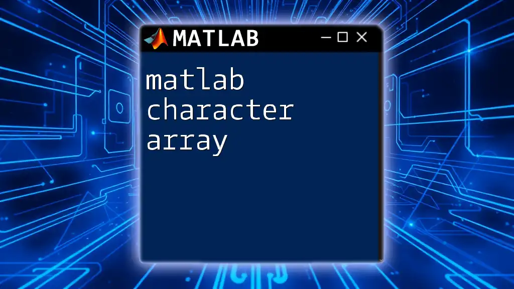 Mastering Matlab Character Array: A Simple Guide
