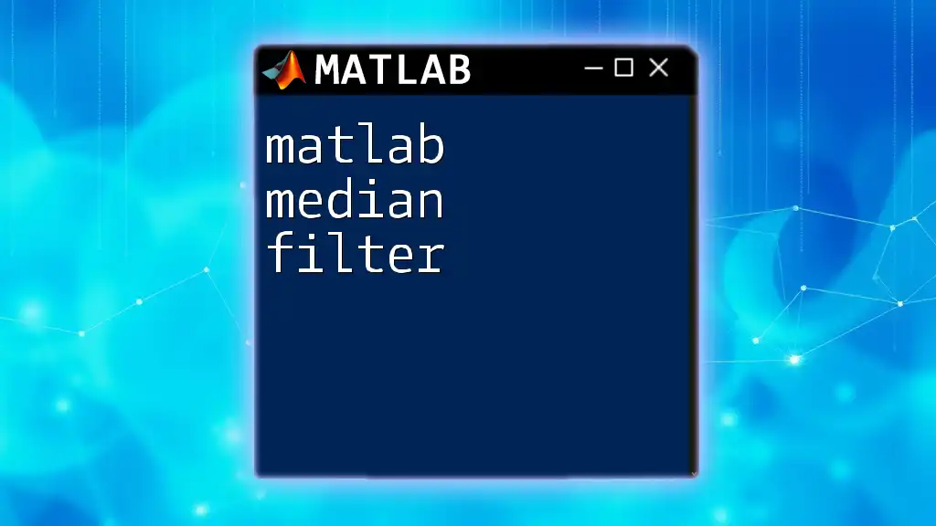 Mastering Matlab Median Filter for Image Processing