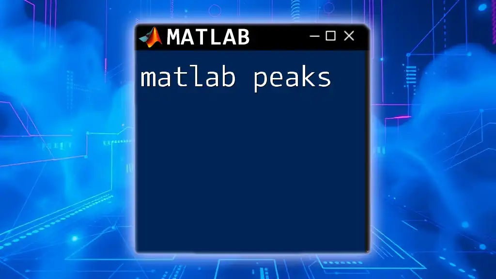 Mastering Matlab Peaks: A Quick Guide to Command Use