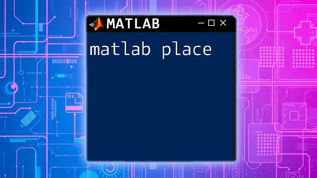 Mastering Matlab Place: A Concise Guide to Its Use