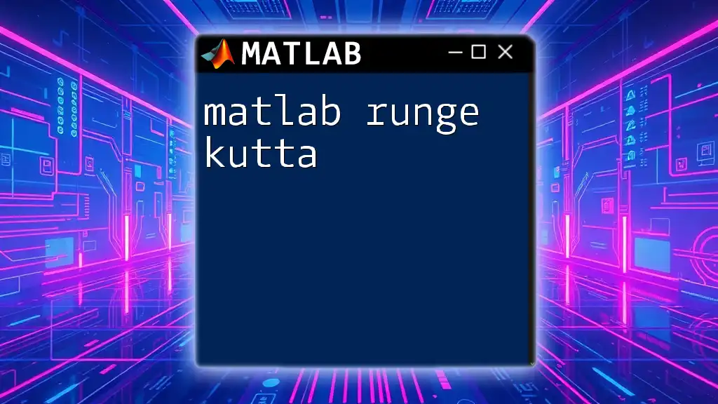 Mastering Matlab Runge Kutta: A Quick Guide