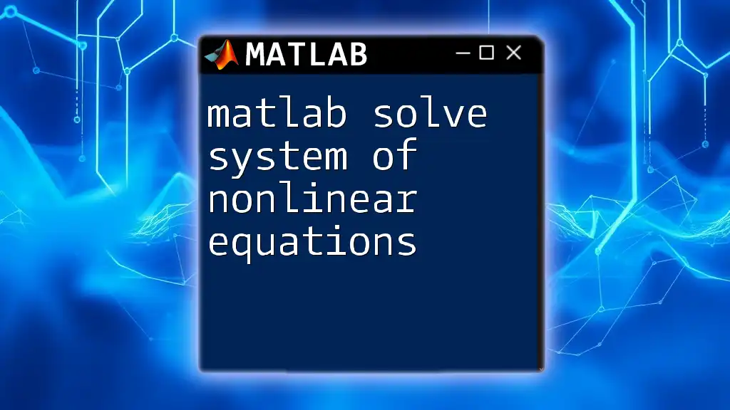 Matlab Solve System of Nonlinear Equations: A Simple Guide