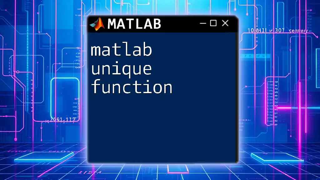 Mastering Matlab Unique Function: Your Quick Guide