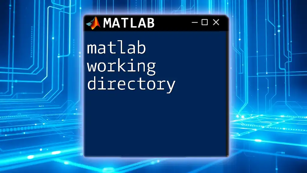 Mastering the Matlab Working Directory: A Quick Guide