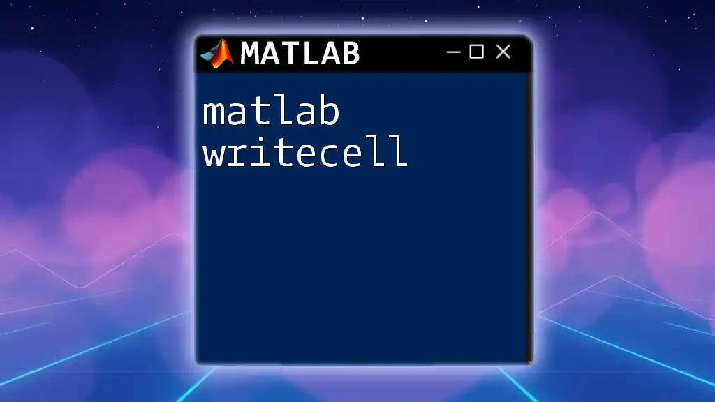 Mastering Matlab Writecell: A Quick Guide
