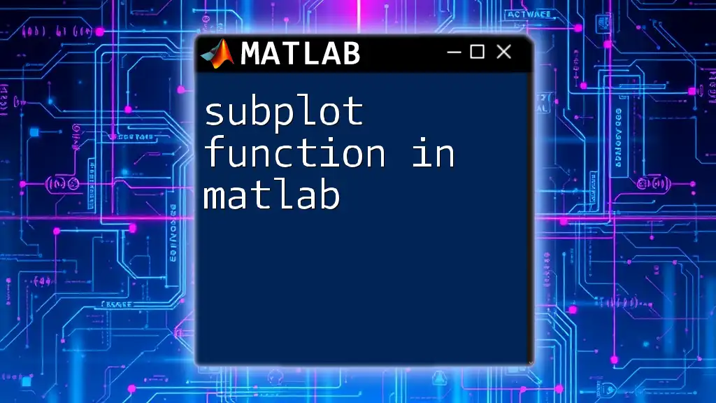 Mastering The Subplot Function In Matlab: A Quick Guide