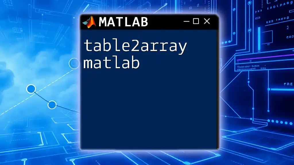 Mastering table2array Matlab: Quick Guide to Conversion
